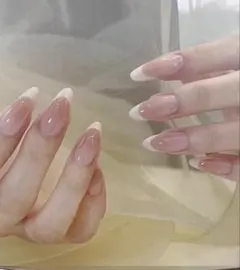 DIYナチュラルフレンチネイルチップ 23個入り