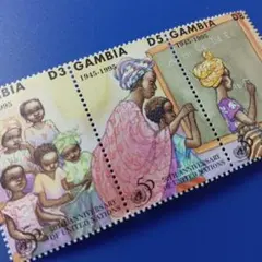 9231 外国切手 ガンビア 1995年 国連50周年 「女子教育」3連刷