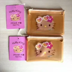 日焼けキティ フラットポーチS 　2個セット