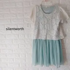 300円〜silent worthレースドッキングワンピース ミントグリーン M