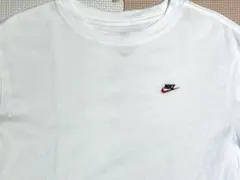 1度着用 美品 ナイキ Tシャツ ワンポイント 刺繍ロゴ メンズM ホワイト 白