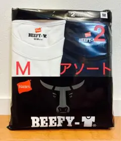 【Hanes】ヘインズ ビーフィー 白黒2枚 アソート Ｍ ホワイトブラックxのサムネイル