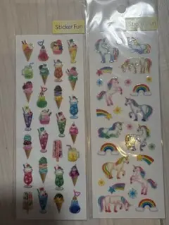 ステッカーファンユニコーンキラキラシール飲み物夏コラージュかわいい原宿