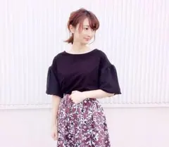美品★GUシアースリーブプルオーバー(7分袖)