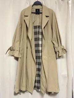 w closet トレンチコートベージュ　ロング丈　チェック ベルト２本付き　春