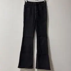 GU デニムパンツ ブラック フレアー レディース Sサイズ