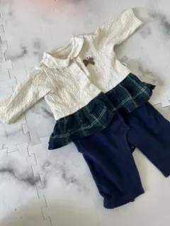 ミキハウス　70 長袖　女の子　ロンパース　お食い初め　セレモニー　食事会