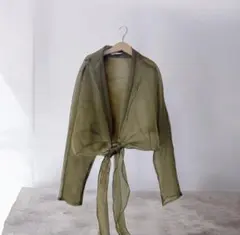 vintageヴィンテージオーガンジーusedシースルーガウンブラウスのサムネイル