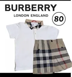 BURBERRY チェック柄ショートパンツセット 80