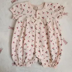 【petitmain】プティマイン半袖カバーオール70サイズチェリー柄