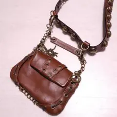 y2k ルーマニア製 リアルレザー 本革 ミニショルダーバッグ EU ユーロ古着