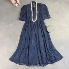 エメアンシェ 総レースミモレ丈ワンピース M 結婚式 披露宴 パーティー