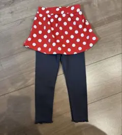 ミニーマウス　レギンスパンツ90cm 赤　水玉