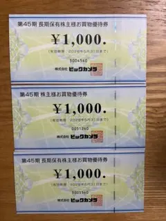 ビックカメラ 株式優待