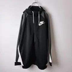NIKE ビッグサイズ　ジップ　パーカー　モノトーン　ジャージ素材　古着　メンズ