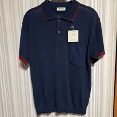 新品　マイヨール　メンズ　Ｍ　ニット　半袖　夏　ネイビー
