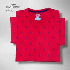 POLO RALPH LAUREN ポロラルフローレン 総柄 Tシャツ 赤 XL