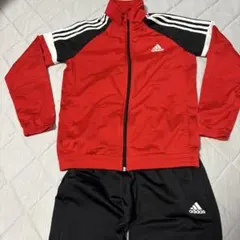 adidas 赤黒 ジャージ 上下セット