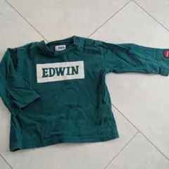 EDWIN 緑色 ロゴ Tシャツ 肩ボタン付きのサムネイル