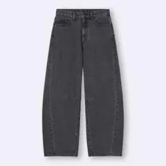 ジーユー バレルレッグジーンズ ダークグレー