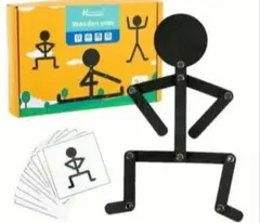 モンテッソーリ 木製 おもちゃ 知育玩具 棒人間 マッチングパズル 絵合わせ