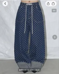【タグ付き/試着のみ】FANCYCLUBドット柄デニムパンツ Fancy Club ドット柄 ワイドデニムパンツ ブラック - メルカリ