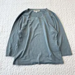 ジョルジュレッシュ 七分袖ニット シルク混 くすみブルー 36 S 上品 通勤のサムネイル