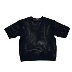 【LiNoH】 CODE YARN MESH S/S KNIT