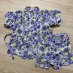 プティマイン　花柄　甚平　サイズ80