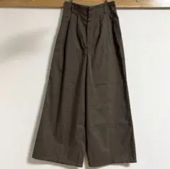 【美品】レトロガール ワイドパンツ カジュアルパンツ チェック柄 ブラウン