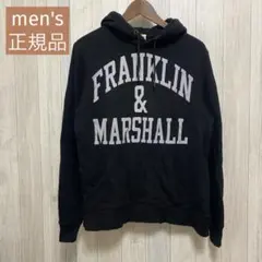 Franklin&marshallフランクリンマーシャル　ロゴフードパーカー黒S