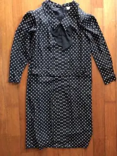 モリハナエ　ワンピース　ドット柄　水玉　昭和レトロ　HANAE MORI