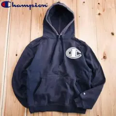 01M600◯ 90s 00s Champion ナス紺 フェード パーカー L