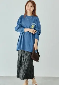 LAVEANGE ラヴィアンジュ フェイクレザースカート ブラック 3L