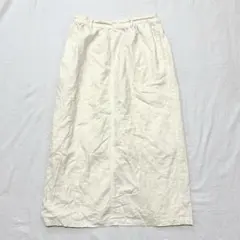 LOWRYSFARM リネン 麻混 Iライン ロングスカート アイボリー 白 L