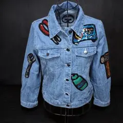 00's　Y2K　フェアリーグランジ　デニムジャケット　スパンコール　平成ギャル