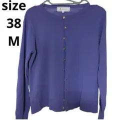 ロペピクニック　レーヨン　カーディガン　M　パープル　紫　金ボタン