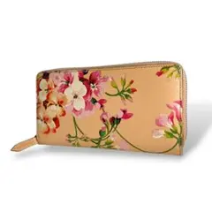 希少/美品 GUCCI 長財布 ブルームス 花柄 レッド 未使用に近い 超美品 GUCCI ブルームス ラウンドファスナー 長