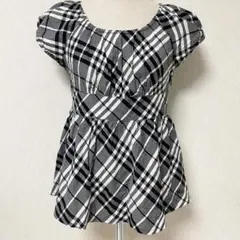 バーバリー ノバチェック ペプラム トップス カットソー 38 ロゴ M