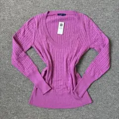 【新品未使用タグ付き】GAP カシミア ロングスリーブニット ピンク L