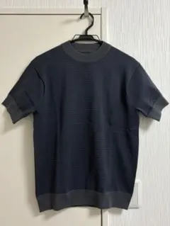 【ビジカジ】ORIHICA ミジンボーダーニットTシャツ