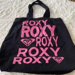 ★お値下げROXY トートバッグ ブラック ピンク ロゴ★のサムネイル