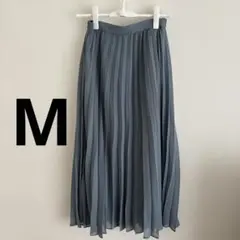 GU グレー シフォン ロングプリーツスカート Mサイズ