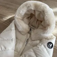 (67cm)PETIT BATEAU 長袖 ジャンプスーツ アイボリー シルバー
