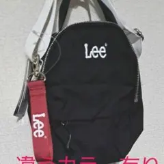 Lee ミニショルダーバッグ 2wayポーチ 黒 キャンバス風 タグ付き新品