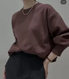 GU ミラノリブクルーネックセーター BROWN ユニセックス　Mサイズ