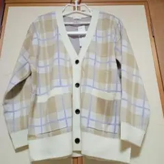 GU チェック柄 長袖カーディガン