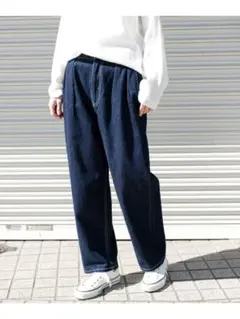 FORK＆SPOON　ソフトツイストデニムインタックパンツ