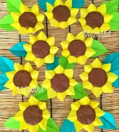 【立体的】7月飾り　ひまわり壁面飾り　8月壁面飾り 夏壁面飾り　ヒマワリ壁面飾りのサムネイル