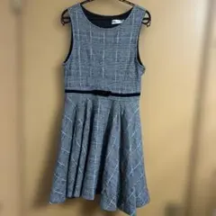 ポンポネット S ノースリーブチェック柄フレアワンピース 140cm